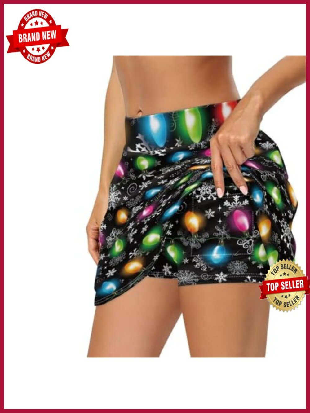 High Waisted Tennis Skort with Built-in Shorts Athletic Skirt Activewear
